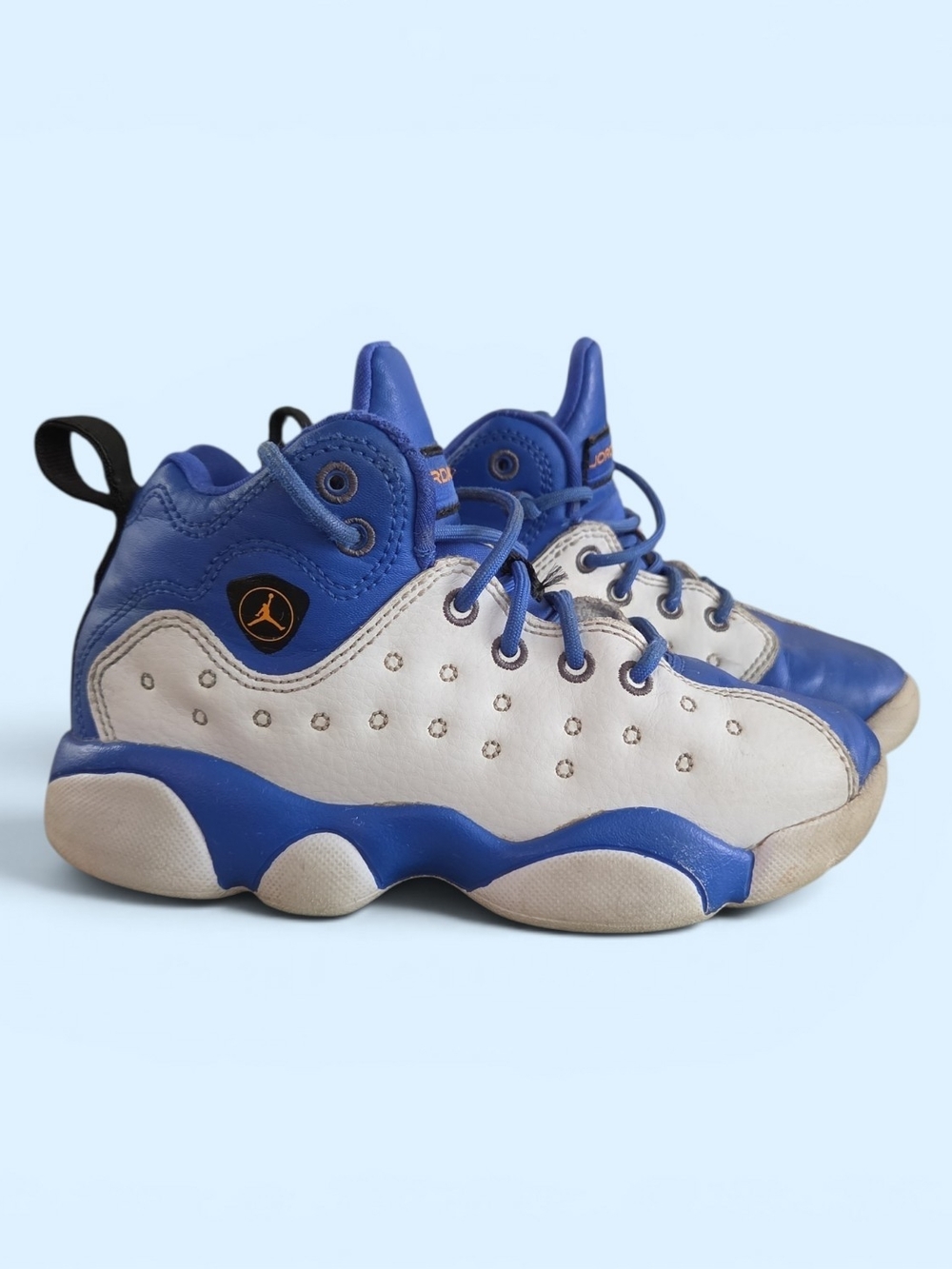 Jordan Kids Royal Blue and White High-Top Sneakers